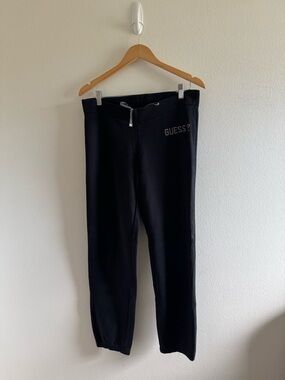 GUESS Black Logo Sweatpants Joggers size Medium